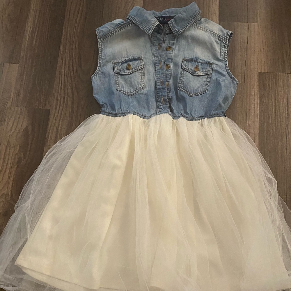 Jean tulle casual princess girls dress